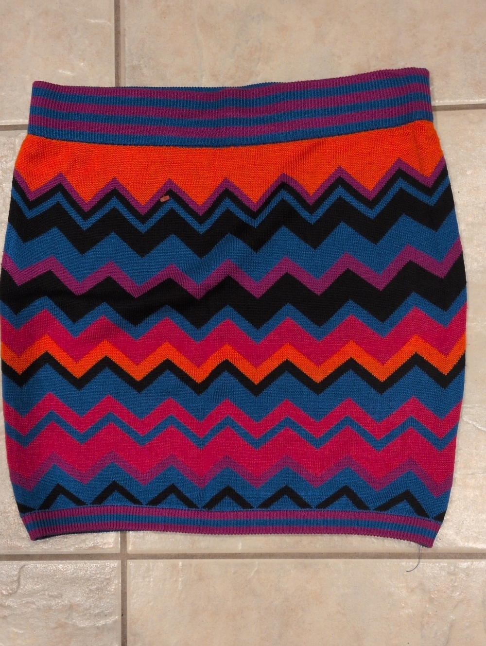RD Style Knit Chevron Print Pencil Skirt Size Large